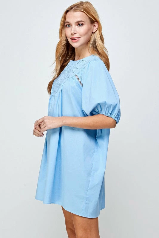 Wanderlust By Abby Chambray Eyelet Detail Short Sleeve Dress NEW 5 Wanderlust By Abby Chambray Eyelet Detail Short Sleeve Dress NEW