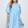 Wanderlust By Abby Chambray Eyelet Detail Short Sleeve Dress NEW