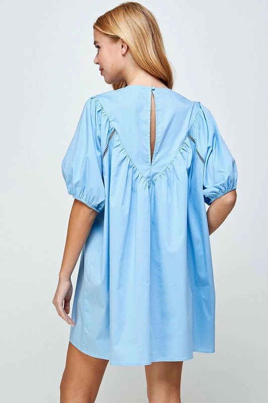 Wanderlust By Abby Chambray Eyelet Detail Short Sleeve Dress NEW 6 Wanderlust By Abby Chambray Eyelet Detail Short Sleeve Dress NEW