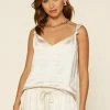 Wanderlust By Abby Sleeveless Satin Knotted Strap Cami Top CLOTHING