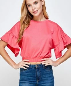 Wanderlust By Abby Ruffle Short Sleeve Top