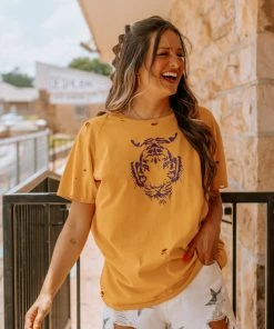 Wanderlust By Abby Eye Of The Tiger Distressed Tee