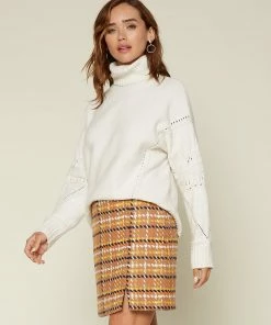 Wanderlust By Abby Pointelle Detail Turtleneck Sweater