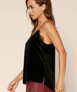 Wanderlust By Abby Velvet Cami With Lace NEW