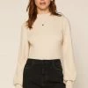 Wanderlust By Abby Long Balloon Sleeve Mock Neck Knit Sweater