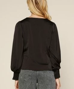 Wanderlust By Abby Balloon Sleeve V-Neck Top NEW