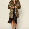 Wanderlust By Abby Faux Leopard Midi Coat NEW