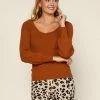 Wanderlust By Abby Round Neck Rib Knit Sweater NEW