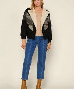 Wanderlust By Abby Faux Shearling Aztec Jacket NEW
