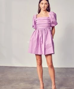 Wanderlust By Abby Puff Sleeve Square Neck Dress