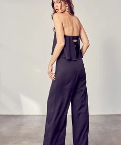 Wanderlust By Abby Strapless Ruffle Jumpsuit NEW