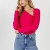 Wanderlust By Abby CLOTHING Cut Out Long Sleeve Knit Top