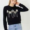 Wanderlust By Abby Amour Pearl Embellished Sweatshirt