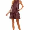 Wand NEW Faux Leather Dropped Waist Dress