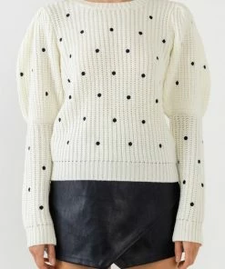 Wanderlust By Abby CLOTHING Dotted Puff Sleeve Sweater