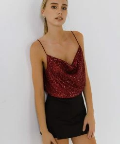 Wanderlust By Abby Sequin Cowl Neck Top