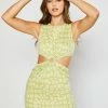 Wanderlust By Abby NEW O-ring Jacquard Cut Out Mini Dress