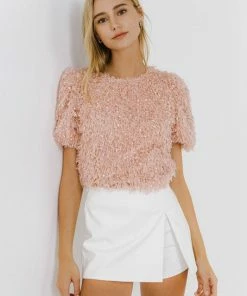 Wanderlust By Abby CLOTHING Fuzzy Feather Top