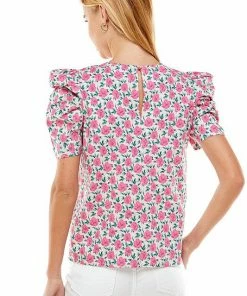 Wanderlust By Abby Floral Bubble Sleeve Top