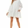 Wanderlust By Abby Long Sleeve Oversized Shirt Dress NEW