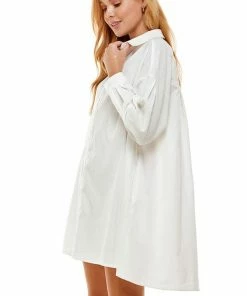 Wanderlust By Abby Long Sleeve Oversized Shirt Dress NEW