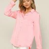 Wanderlust By Abby Long Sleeve Satin Shirt NEW