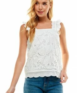 Wanderlust By Abby Sleeveless Lace Top NEW