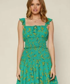 Wanderlust By Abby NEW Floral Smocked Mini Dress