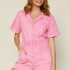 Wanderlust By Abby NEW Pink Utility Romper