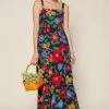 Wanderlust By Abby Sleeveless Floral Print Tiered Maxi Dress
