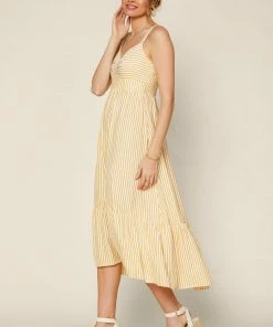 Wanderlust By Abby NEW Striped Tiered Ruffled Maxi Dress