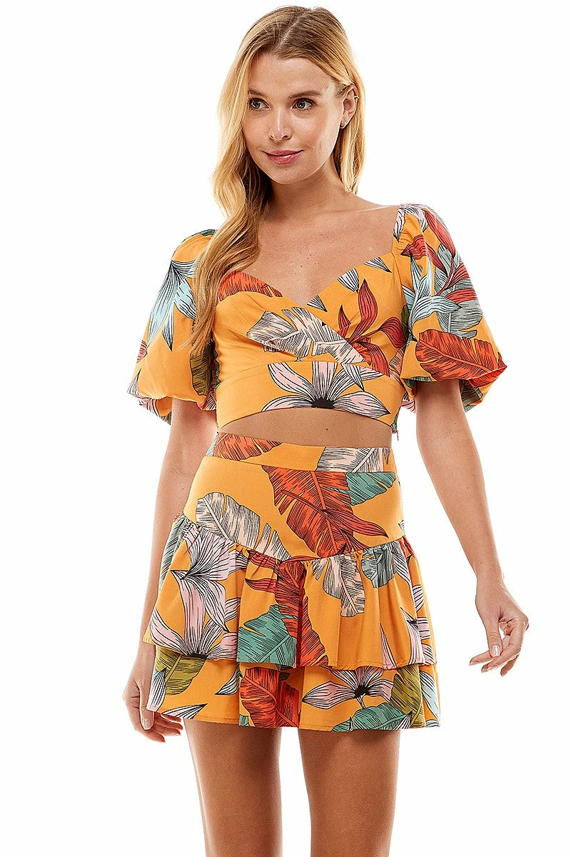 Wanderlust By Abby Orange Bubble Sleeve Crop Top 3 Wanderlust By Abby Orange Bubble Sleeve Crop Top