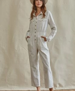 Wanderlust By Abby Nola Striped Jumpsuit NEW