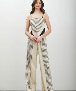 Wanderlust By Abby NEW Striped Ecru Cami Top