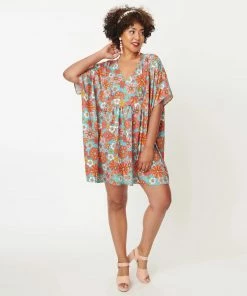 Wanderlust By Abby NEW Retro Floral Roper Caftan