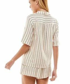 Wanderlust By Abby Button Down Stripe Top NEW