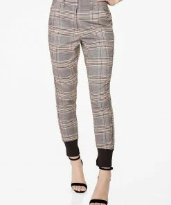Wanderlust By Abby High Waisted Plaid Jogger Pants
