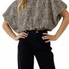 Wanderlust By Abby NEW Animal Print Puff Crop Top