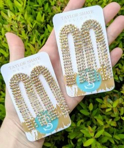 Taylor Shaye Designs NEW Rhinestone Chain Tassel Drops