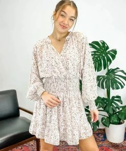 Wanderlust By Abby NEW Pink Fleur Print Smocked Midi Dress