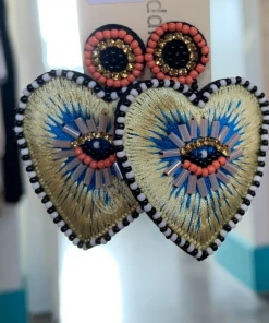 Beth's Addiction Evil Eye Heart Earrings NEW