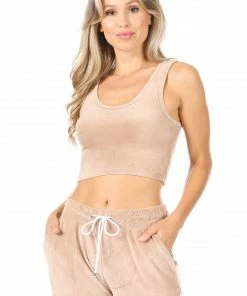 Wanderlust By Abby Velour Cropped Tank Top