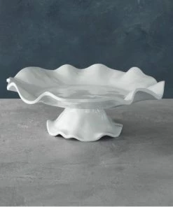Wanderlust By Abby NEW White Pedestal Cake Plate