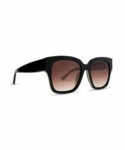 Diff Eyewear Sunglasses BELLA II MATTE BLACK BEIGE MIRROR LENS POLARIZED