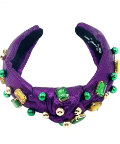 Wanderlust By Abby Purple Metallic Headband With Beads And Crystals NEW