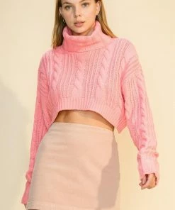 Wanderlust By Abby CLOTHING Turtle Neck Crop Pullover Sweater