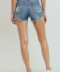 JBD Denim SALE JBD High Rise Shorts W/ All Over Destruction