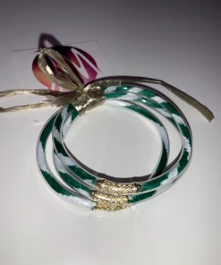 Wanderlust By Abby SALE Green And White Bangles