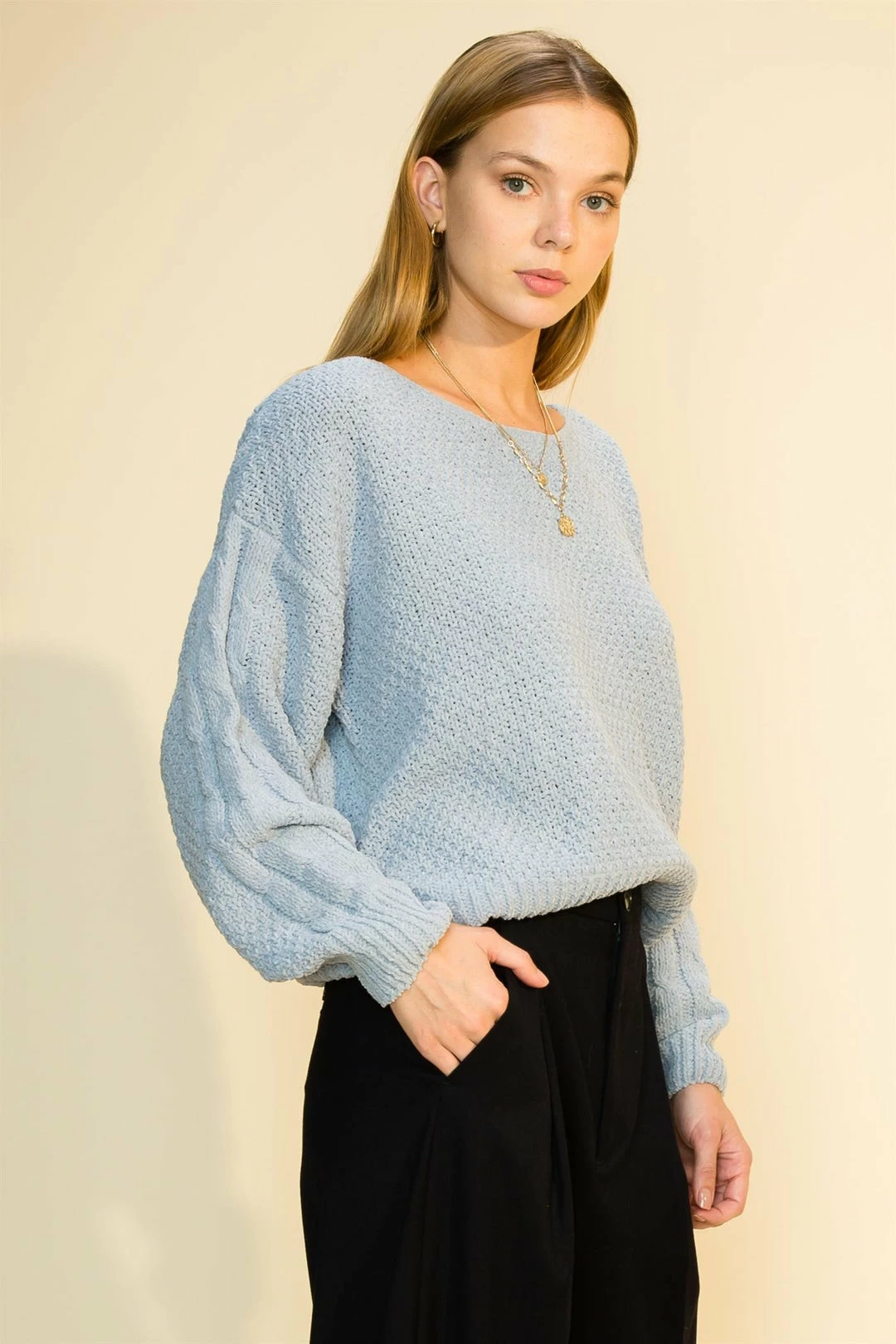 Wanderlust By Abby Mixed Feelings Relaxed Balloon Sleeve Sweater NEW 4 Wanderlust By Abby Mixed Feelings Relaxed Balloon Sleeve Sweater NEW