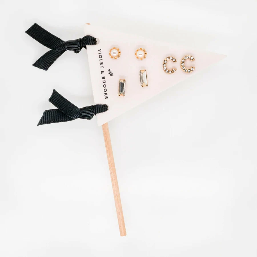 Wanderlust By Abby Personalized Pennant Earring Set 3 Wanderlust By Abby Personalized Pennant Earring Set